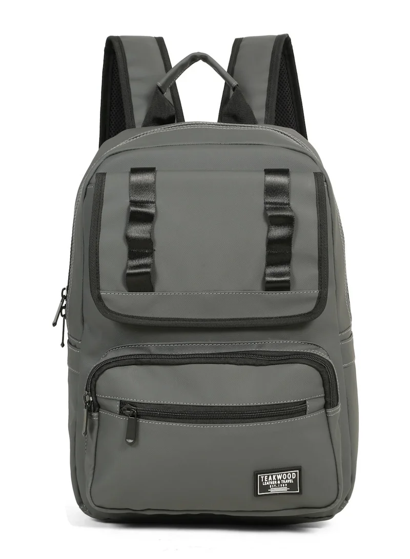 تيك وود حقيبة ظهر للابتوب مقاومة للماء مقاس 15 بوصة للجنسين بلون خشب الساج الرمادي